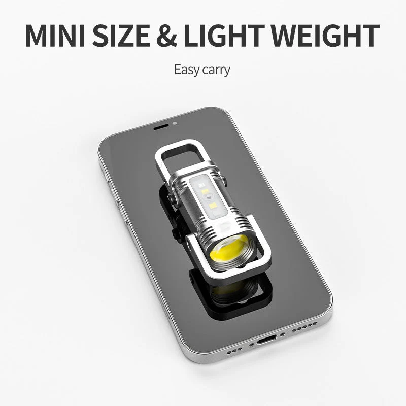 Multifunktionale Mini-Schlüsselanhänger-Taschenlampe mit Clip