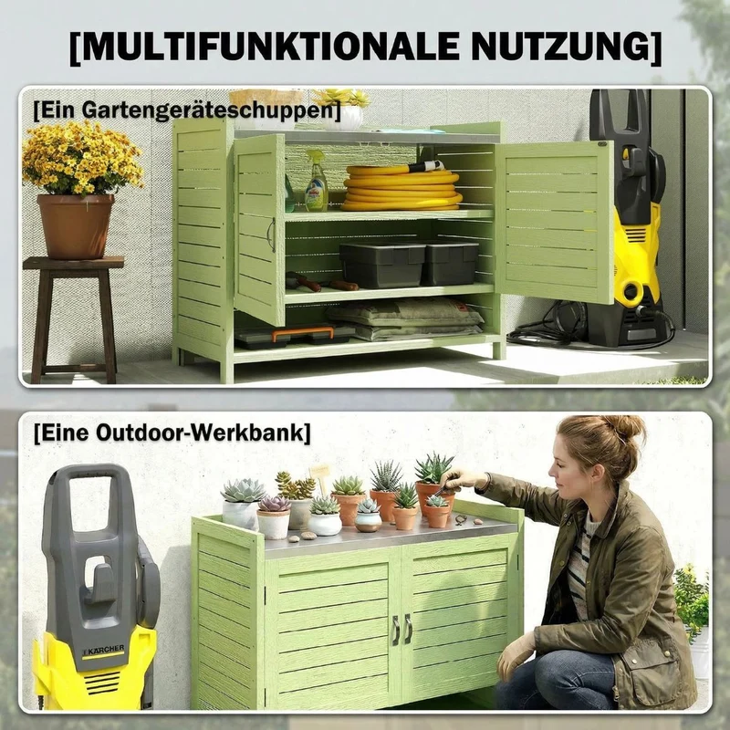 Pflanztisch Unterschrank Gartenschrank Arbeitsplatte Terrassenschrank
