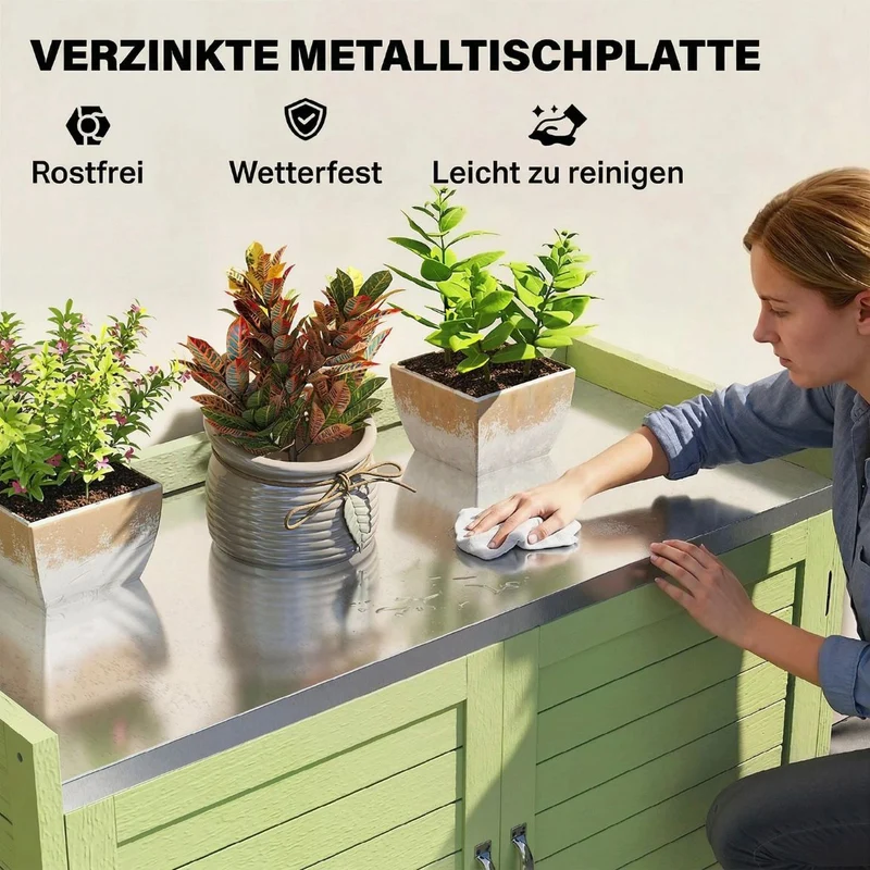 Pflanztisch Unterschrank Gartenschrank Arbeitsplatte Terrassenschrank