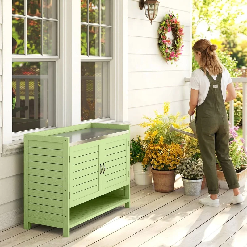 Pflanztisch Unterschrank Gartenschrank Arbeitsplatte Terrassenschrank