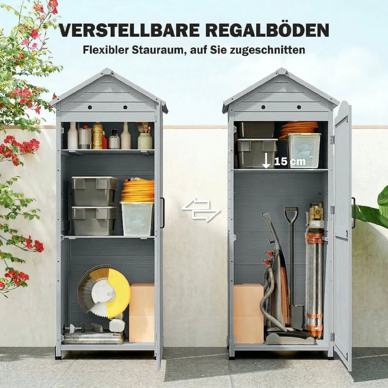 Gartenschrank Aufbewahrung Geräteschuppen Verstellbar Ablage Garten