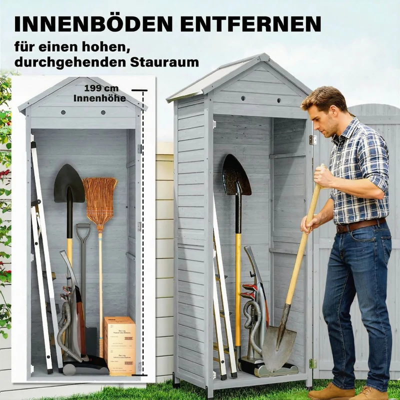 Gartenschrank Aufbewahrung Geräteschuppen Verstellbar Ablage Garten