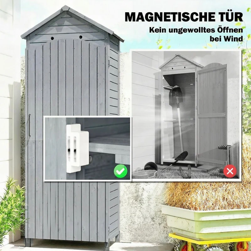 Gartenschrank Aufbewahrung Geräteschuppen Verstellbar Ablage Garten