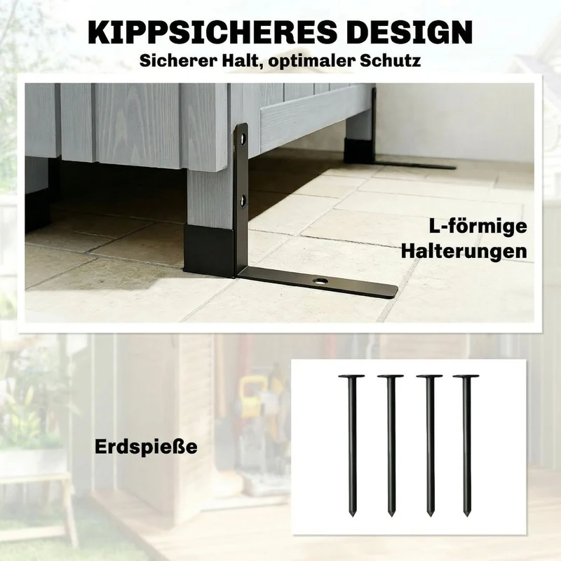 Gartenschrank Aufbewahrung Geräteschuppen Verstellbar Ablage Garten