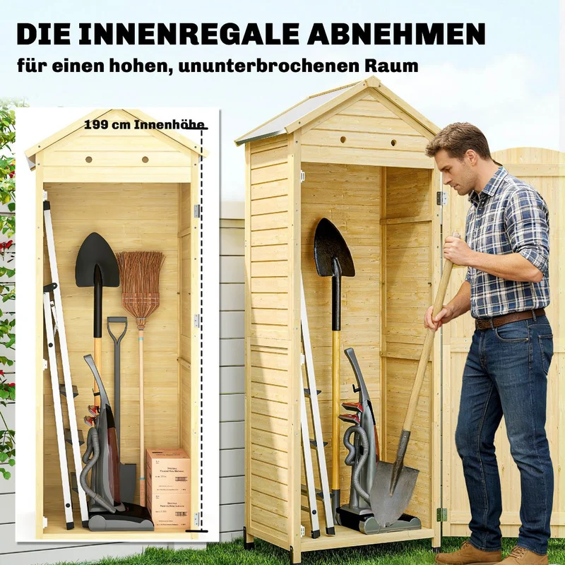 Gartenschrank Aufbewahrung Geräteschuppen Verstellbar Ablage Garten