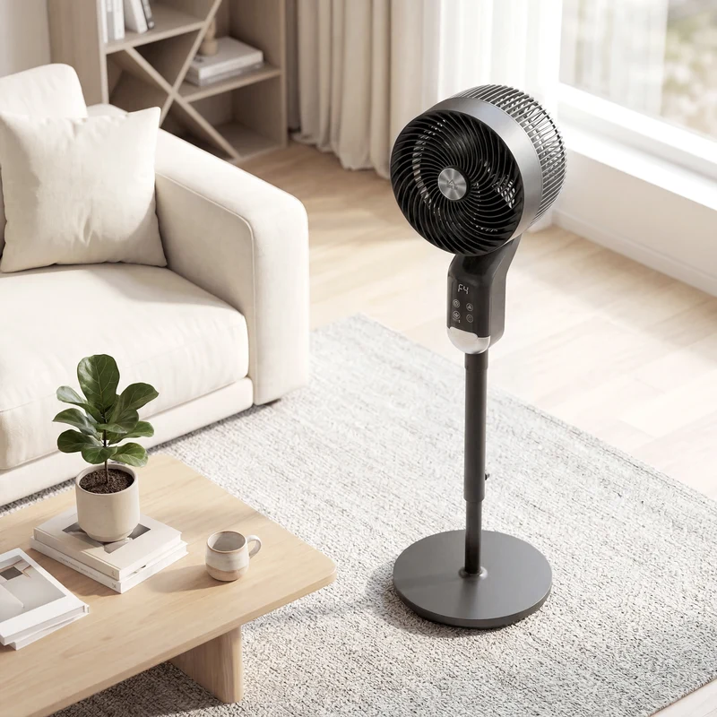 41" Quiet 20 dB Pedestal Fan with Remote, 8 Speeds, 12H Timer, Black