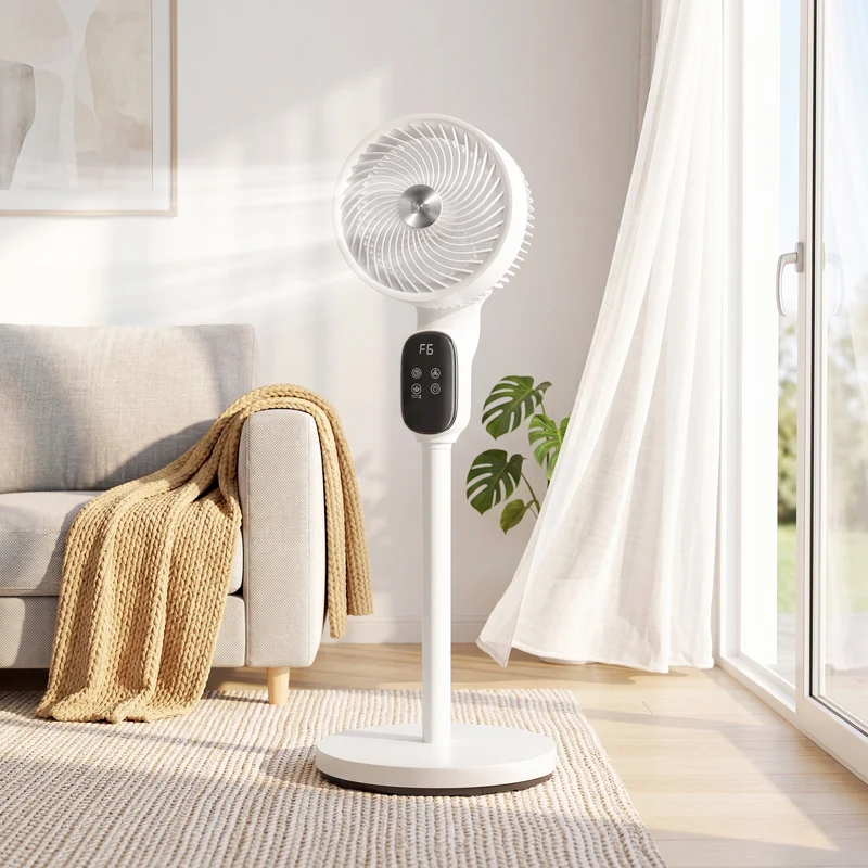 39" Silent Pedestal Fan with Remote, 8 Speeds, 90° Oscillating, Timer, White