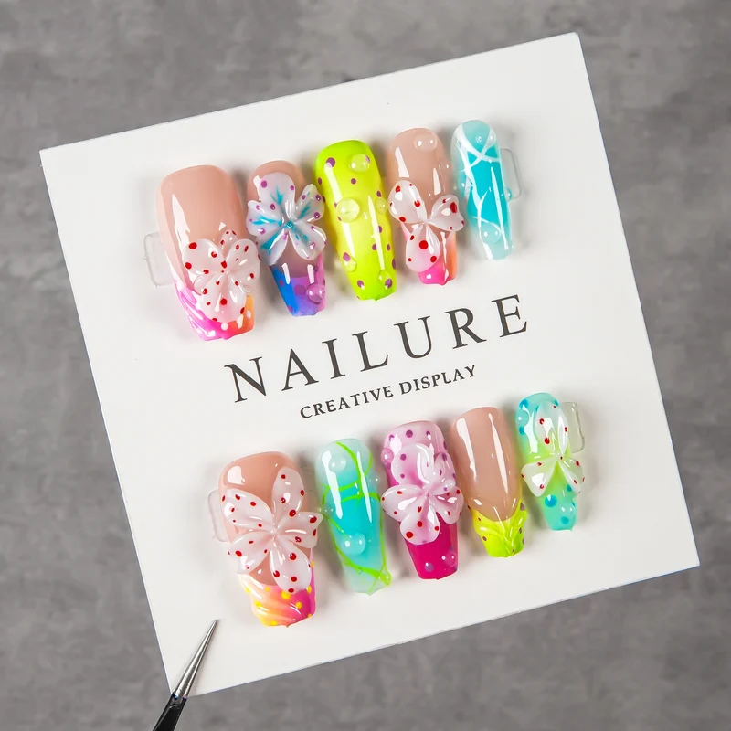 Künstlerische Florale Design Press-On Nagel Set 1791254781