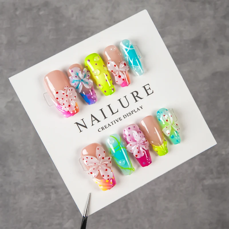 Künstlerische Florale Design Press-On Nagel Set 1791254781
