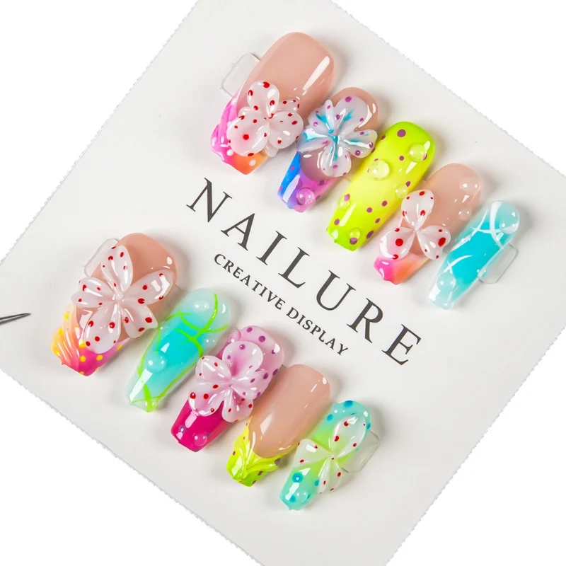Künstlerische Florale Design Press-On Nagel Set 1791254781
