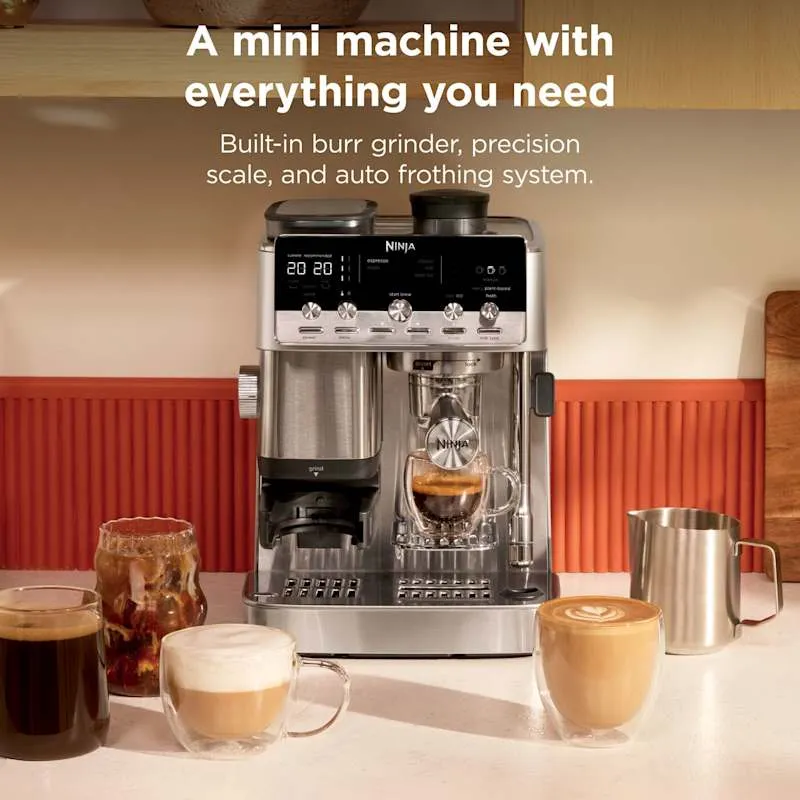 Ninja Luxe Café Mini Plus Espresso- & Filterkaffeemaschine – Silber | ES352UK