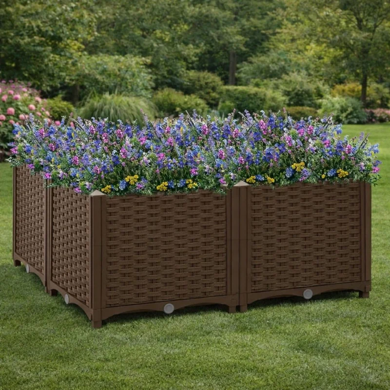 Pflanzkübel Blumenkübel Hochbeet Pflanzgefäße 80x80x38cm