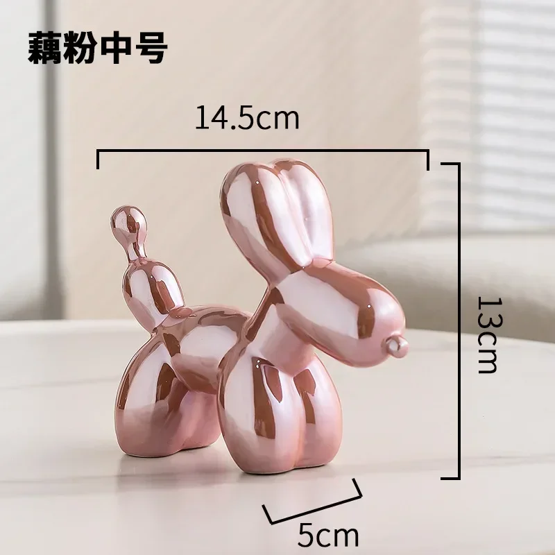 Skanto | Nordische Keramik-Ballonhund-Skulptur Goldene Tierdekorationen Statue Wohnzimmer-Ornament Kreatives Schreibtisch-Ornament Heimdekor