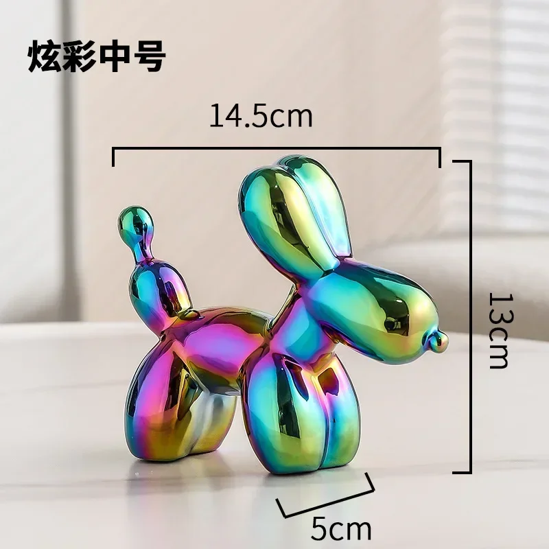 Skanto | Nordische Keramik-Ballonhund-Skulptur Goldene Tierdekorationen Statue Wohnzimmer-Ornament Kreatives Schreibtisch-Ornament Heimdekor