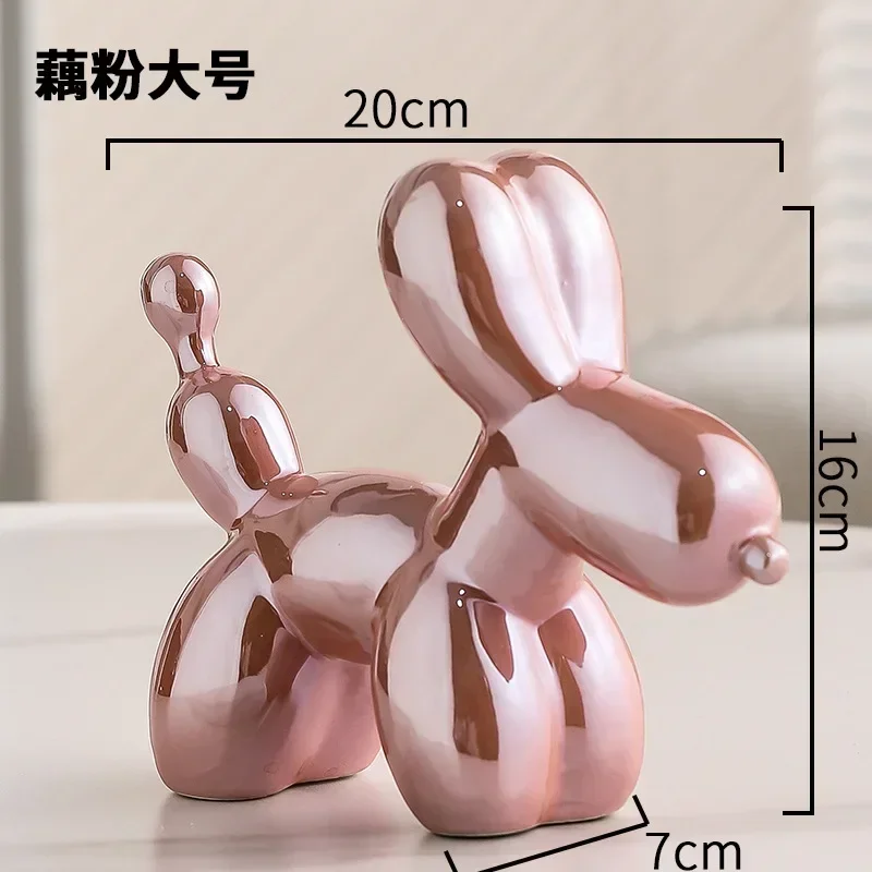 Skanto | Nordische Keramik-Ballonhund-Skulptur Goldene Tierdekorationen Statue Wohnzimmer-Ornament Kreatives Schreibtisch-Ornament Heimdekor