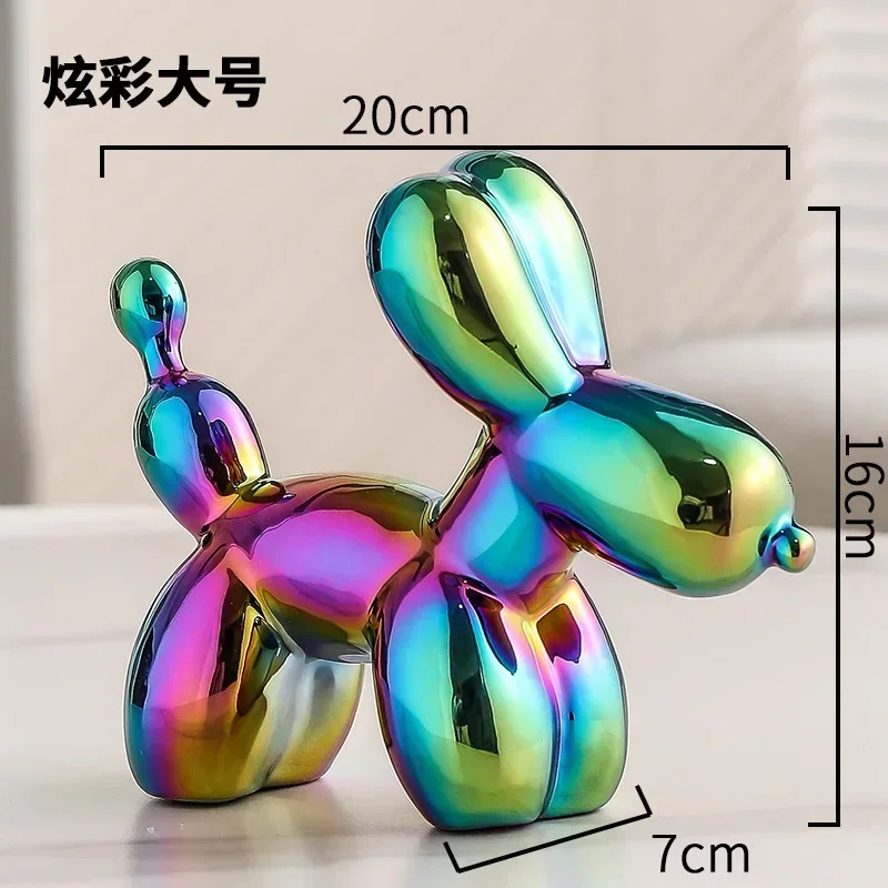 Skanto | Nordische Keramik-Ballonhund-Skulptur Goldene Tierdekorationen Statue Wohnzimmer-Ornament Kreatives Schreibtisch-Ornament Heimdekor
