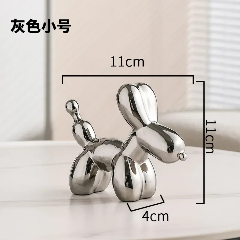 Skanto | Nordische Keramik-Ballonhund-Skulptur Goldene Tierdekorationen Statue Wohnzimmer-Ornament Kreatives Schreibtisch-Ornament Heimdekor