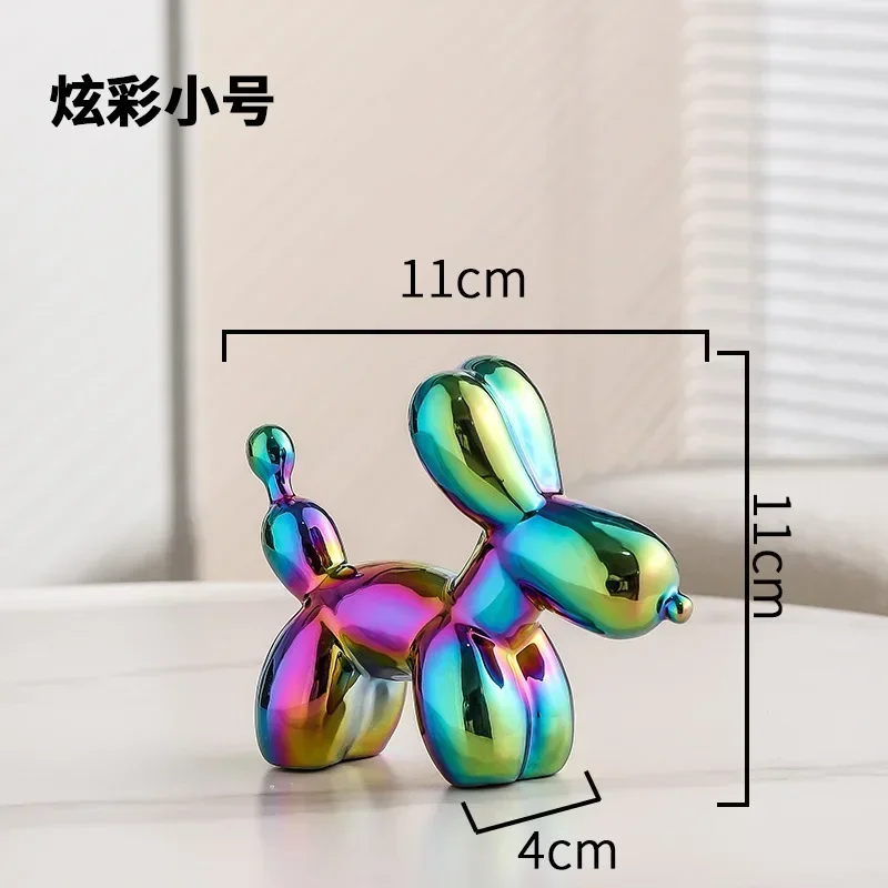 Skanto | Nordische Keramik-Ballonhund-Skulptur Goldene Tierdekorationen Statue Wohnzimmer-Ornament Kreatives Schreibtisch-Ornament Heimdekor