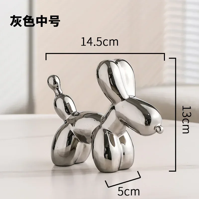 Skanto | Nordische Keramik-Ballonhund-Skulptur Goldene Tierdekorationen Statue Wohnzimmer-Ornament Kreatives Schreibtisch-Ornament Heimdekor