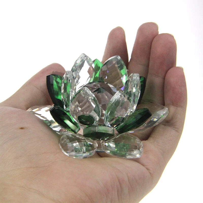 Skanto | Kristall-Lotusblumen-Handwerk Glas-Briefbeschwerer Heimdekoration Ornamente Figuren Heim-Hochzeits-Party-Dekor Geschenke Souvenir