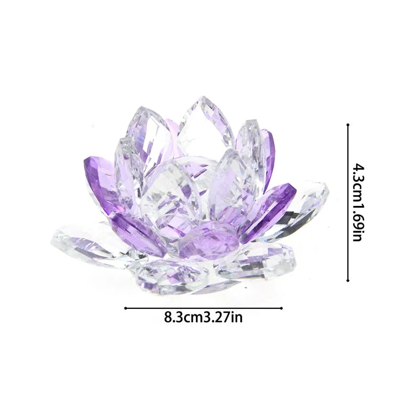 Skanto | Kristall-Lotusblumen-Handwerk Glas-Briefbeschwerer Heimdekoration Ornamente Figuren Heim-Hochzeits-Party-Dekor Geschenke Souvenir