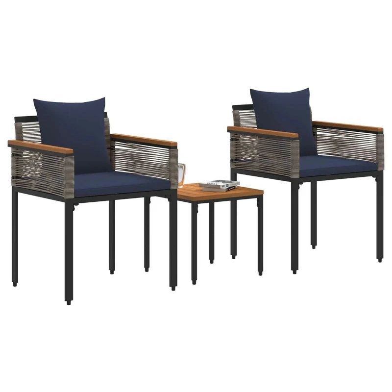 3tlg Gartenmöbel Set Poly Rattan Balkonmöbel Lounge Möbel