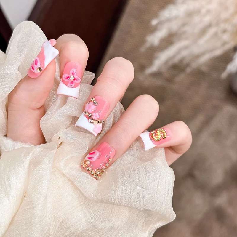 Künstlerisches Blumen Acryl Druck-Nagel Set