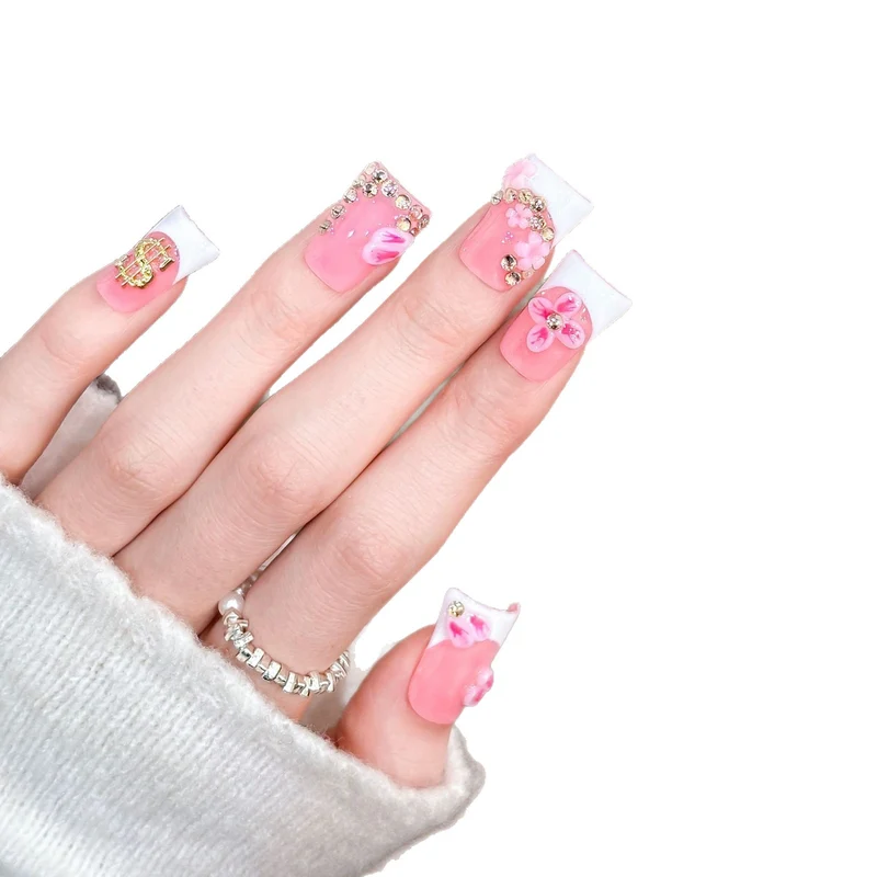 Künstlerisches Blumen Acryl Druck-Nagel Set