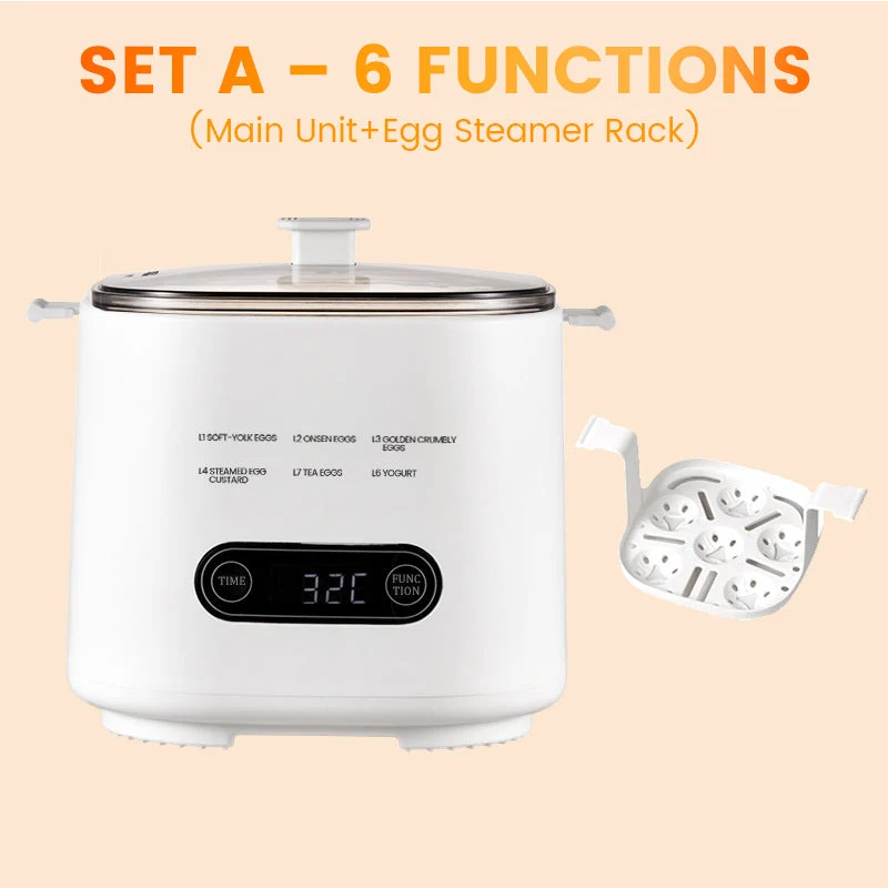 🎁2025 Neues Design🥚✨Mini-Multifunktions-Eierkochset mit Smart Touch Panel