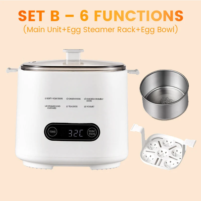 🎁2025 Neues Design🥚✨Mini-Multifunktions-Eierkochset mit Smart Touch Panel