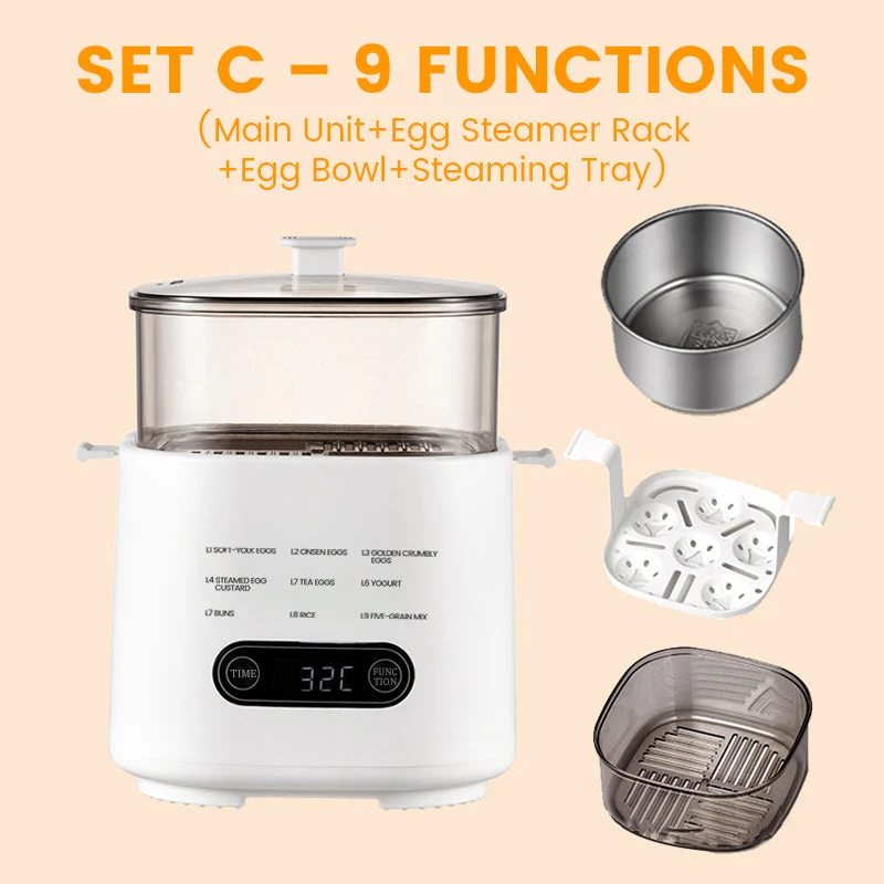 🎁2025 Neues Design🥚✨Mini-Multifunktions-Eierkochset mit Smart Touch Panel