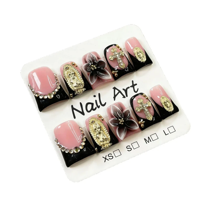 Künstlerisches verziertes Press-On-Nagelset