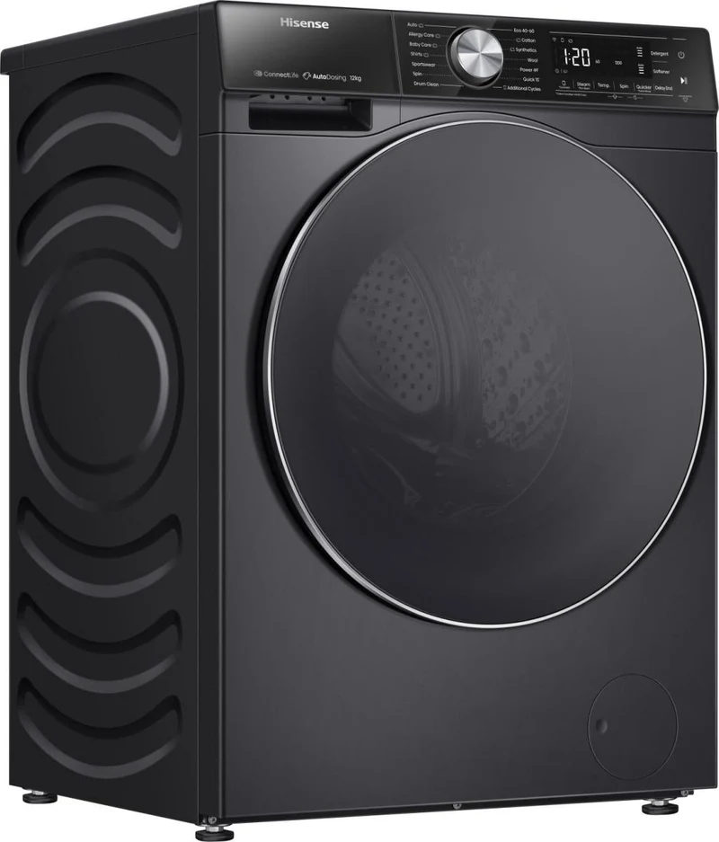 Hisense 5S Serie 12kg 1400 U/Min Waschmaschine, freistehend – Schwarz | WF5S1245BB