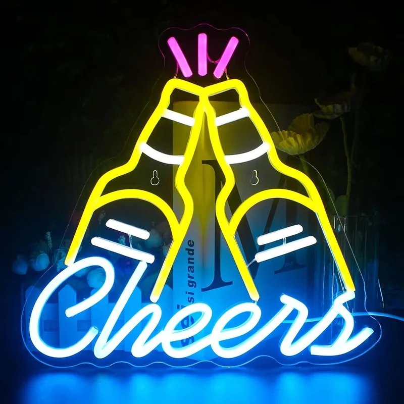 LED Neon Schild Cheers Bier Neonlicht USB Zimmer