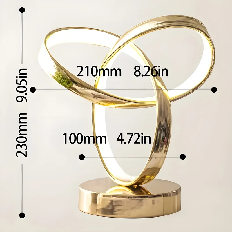 Skanto | Lampe – Luxus Gold Möbius Ring Schreibtisch Leselampe