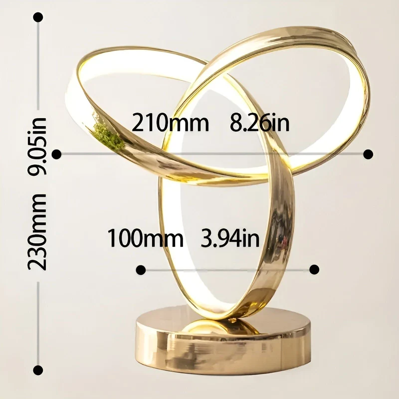 Skanto | Lampe – Luxus Gold Möbius Ring Schreibtisch Leselampe