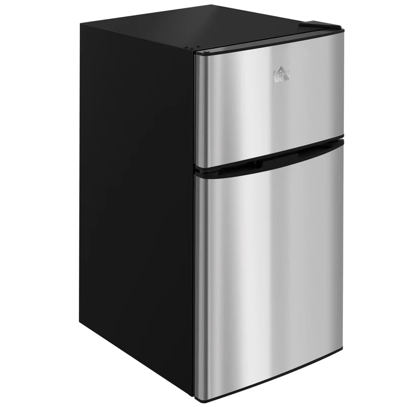 3.2 Cu. Ft. Compact Refrigerator w/ Adjustable Shelves & Reversible Double Doors, Silver