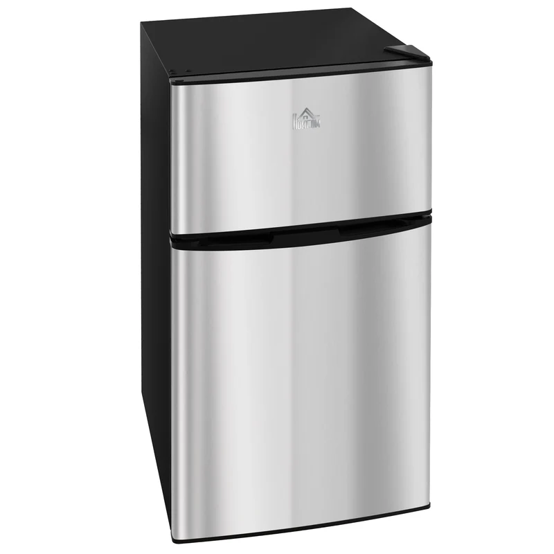 3.2 Cu. Ft. Compact Refrigerator w/ Adjustable Shelves & Reversible Double Doors, Silver