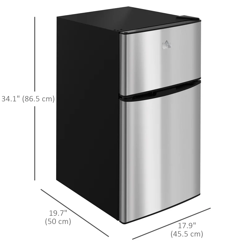 3.2 Cu. Ft. Compact Refrigerator w/ Adjustable Shelves & Reversible Double Doors, Silver