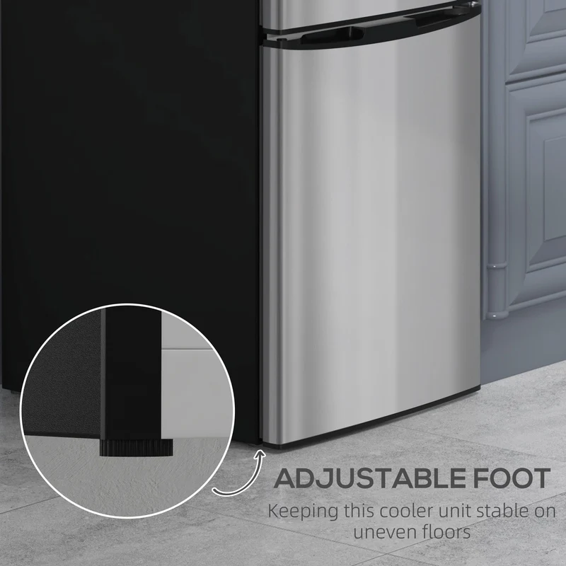 3.2 Cu. Ft. Compact Refrigerator w/ Adjustable Shelves & Reversible Double Doors, Silver
