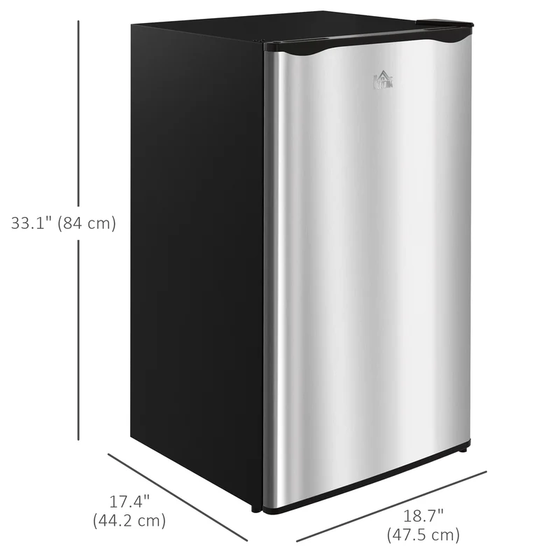 3.2 Cu. Ft. Mini Upright Fridge with Freezer, Adjustable Shelves & Mechanical Thermostat, Silver