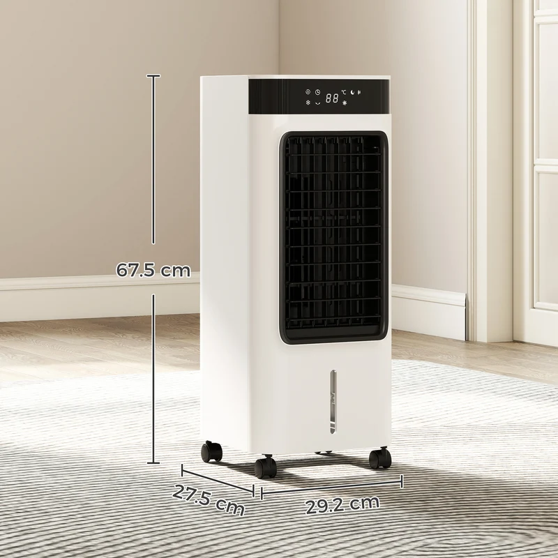 3-in-1 Evaporative Air Cooler with 7 L Tank, 48° Oscillation, Remote, White