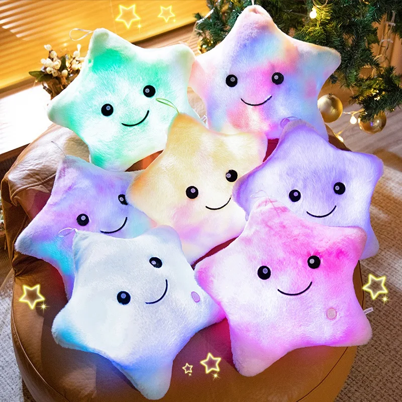 Skanto | LED Stern Plüschlicht – Weich leuchtendes Sternkissen, Plüschtier für Kinder & Heimdeko, perfektes Geburtstagsgeschenk