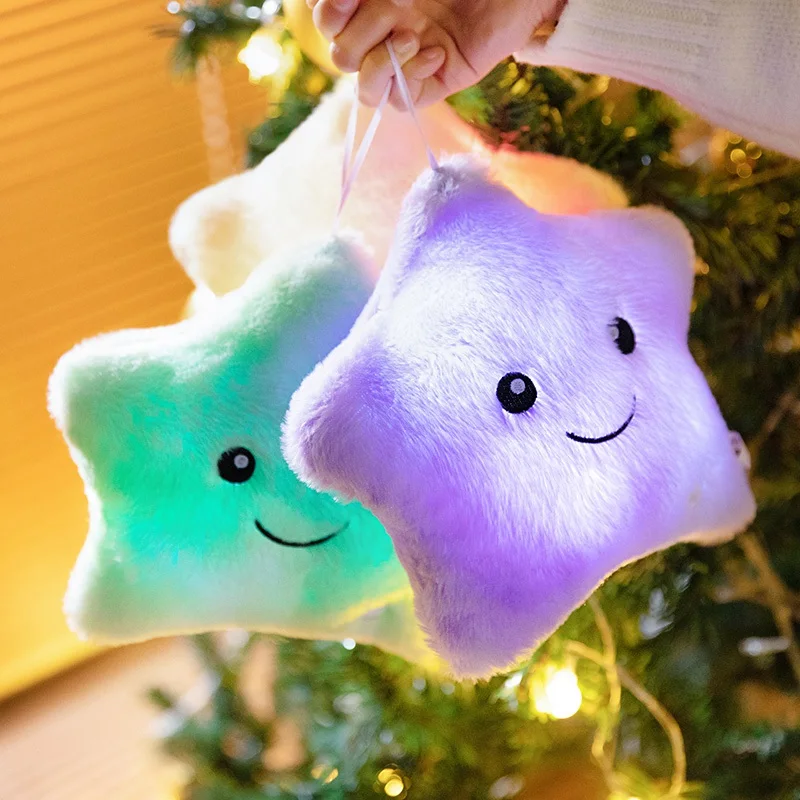 Skanto | LED Stern Plüschlicht – Weich leuchtendes Sternkissen, Plüschtier für Kinder & Heimdeko, perfektes Geburtstagsgeschenk
