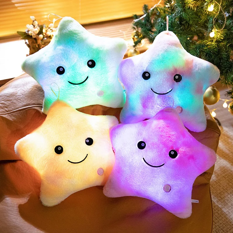 Skanto | LED Stern Plüschlicht – Weich leuchtendes Sternkissen, Plüschtier für Kinder & Heimdeko, perfektes Geburtstagsgeschenk