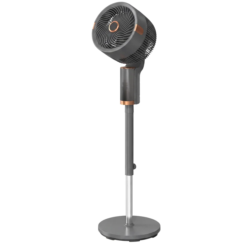 44" 20dB Silent Pedestal Fan with 8 Speeds, 55° Oscillation, LED & Remote, Grey