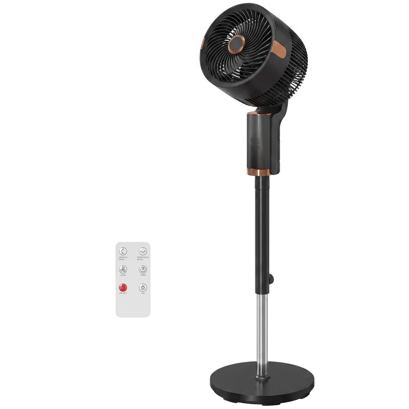 20 dB Silent 44" Pedestal Fan with Remote, 55° Oscillation, 12H Timer, Black