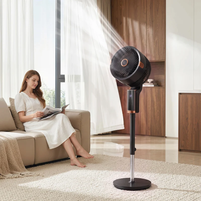 20 dB Silent 44" Pedestal Fan with Remote, 55° Oscillation, 12H Timer, Black