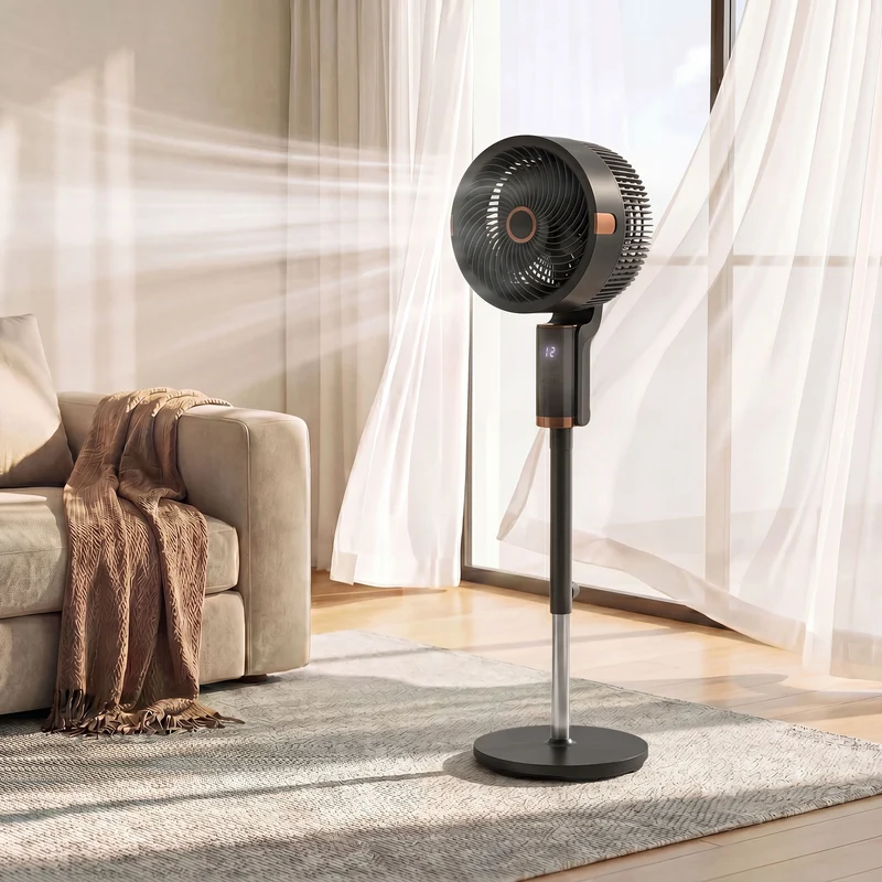 20 dB Silent 44" Pedestal Fan with Remote, 55° Oscillation, 12H Timer, Black