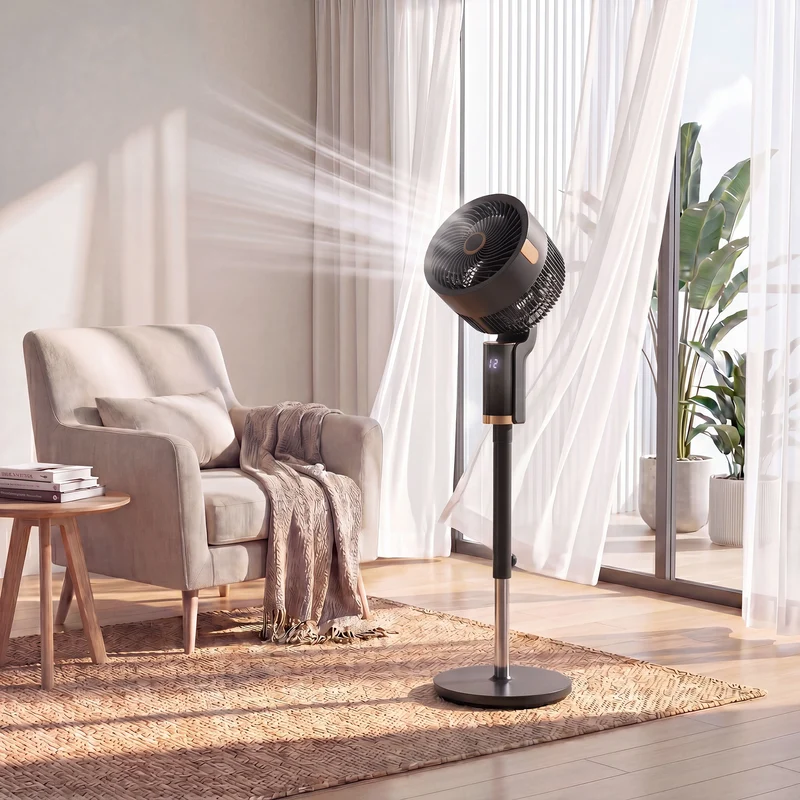 20 dB Silent 44" Pedestal Fan with Remote, 55° Oscillation, 12H Timer, Black